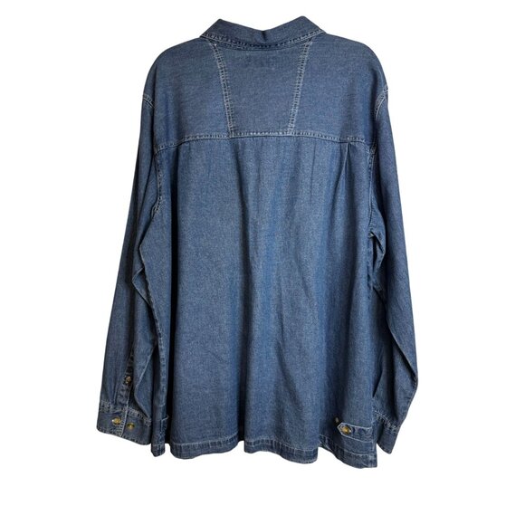 CST Blues Button Front Denim Shirt Blue Sz 24 Novelty Animal Appliqué Embroidery - Picture 2 of 10